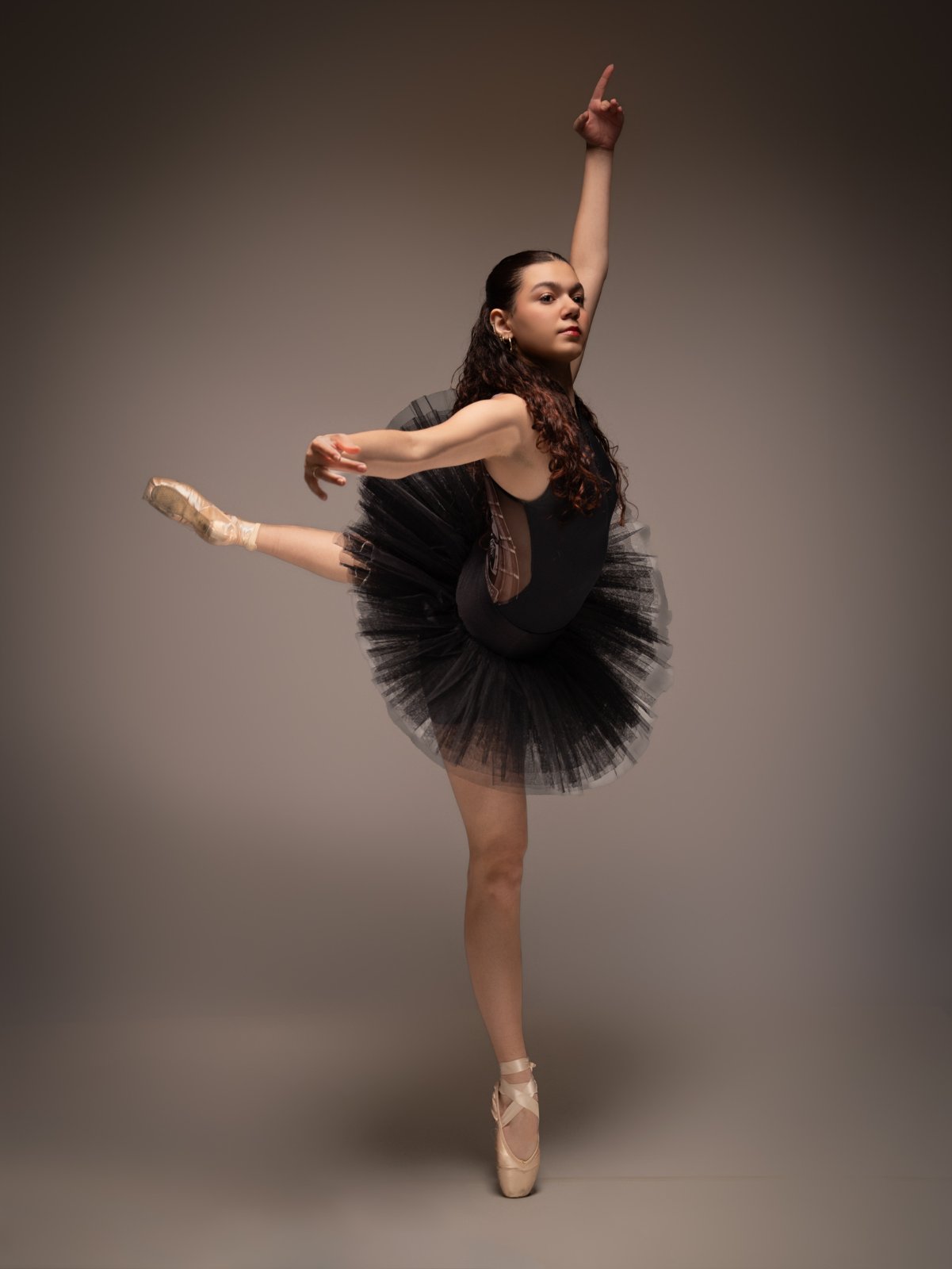 Ballet portrait in a black tutu